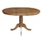 International Concepts Round 36 in Rd Top Pedestal Table, 12 in Leaf, 28.9 inH, Dining Height, Pecan, 36 W, 48 L, Wood K59-36RXT - alternate 6